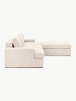 Modulaire bank Russell (4-zits) met poef, met afneembaar hoezen