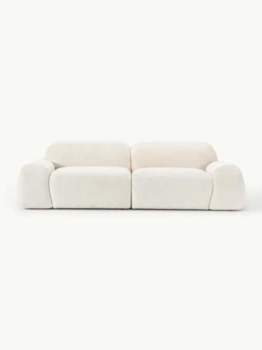 Modulaire bank Wolke (3-zits) van teddy-bouclé