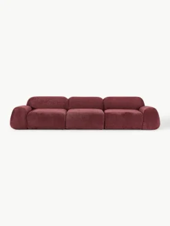 Modulaire bank Wolke (4-zits) van teddy-bouclé