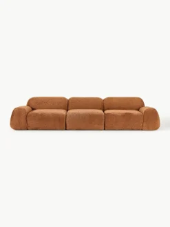 Modulaire bank Wolke (4-zits) van teddy-bouclé