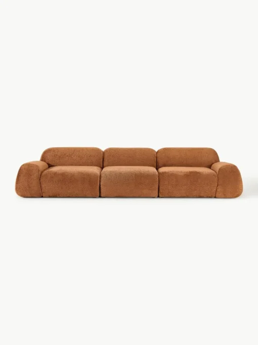 Modulaire bank Wolke (4-zits) van teddy-bouclé