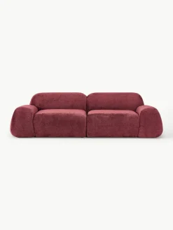 Modulaire bank Wolke (3-zits) van teddy-bouclé