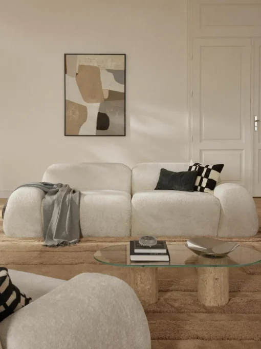 Modulaire bank Wolke (3-zits) van teddy-bouclé