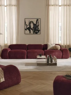 Modulaire bank Wolke (4-zits) van teddy-bouclé