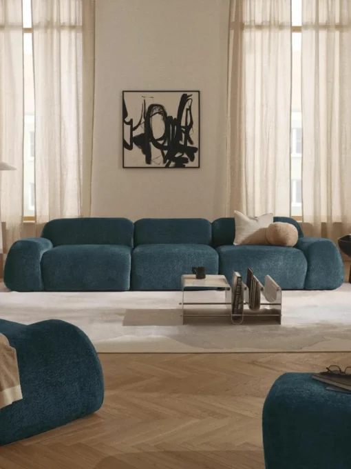 Modulaire bank Wolke (4-zits) van teddy bouclé