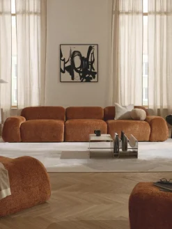 Modulaire bank Wolke (4-zits) van teddy-bouclé