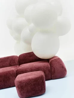 Modulaire bank Wolke (3-zits) van teddy-bouclé