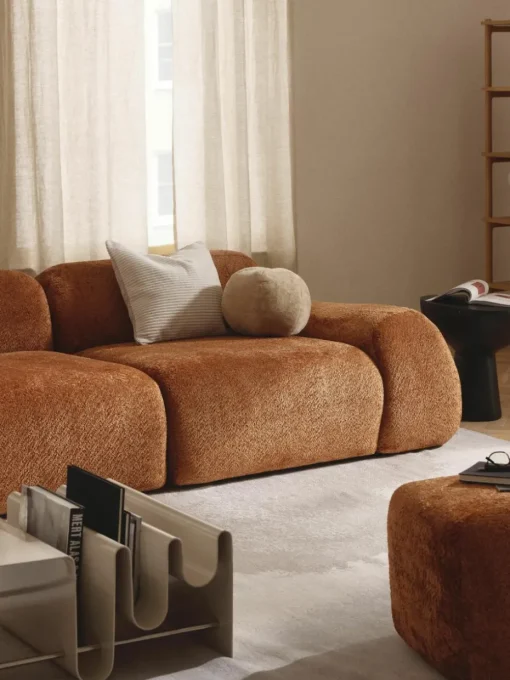 Modulaire bank Wolke (4-zits) van teddy-bouclé
