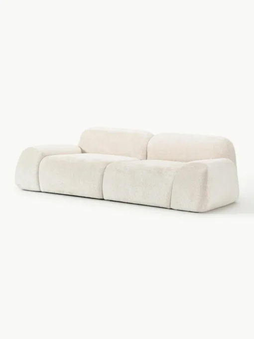 Modulaire bank Wolke (3-zits) van teddy-bouclé