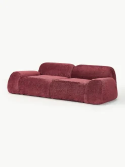 Modulaire bank Wolke (3-zits) van teddy-bouclé