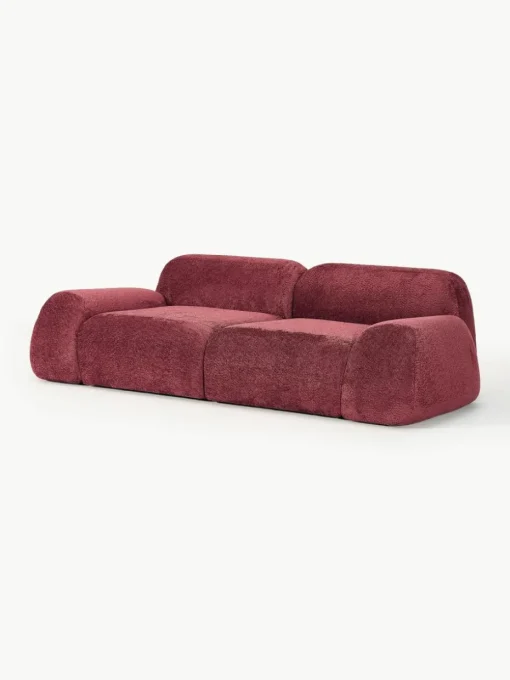 Modulaire bank Wolke (3-zits) van teddy-bouclé