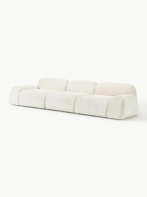 Modulaire bank Wolke (4-zits) van teddy-bouclé