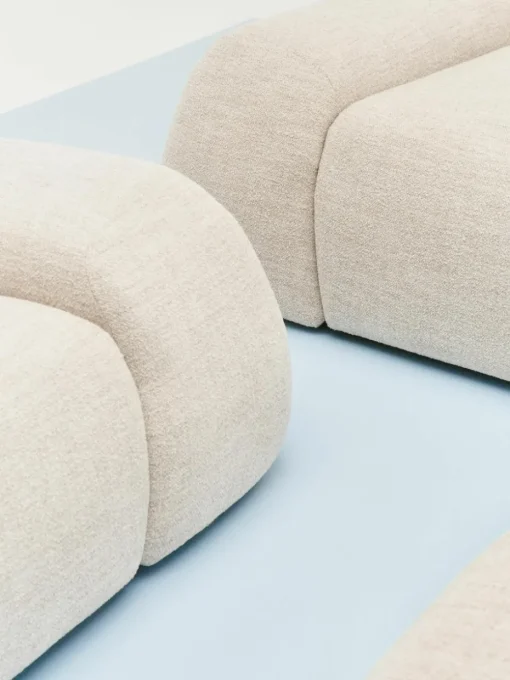 Modulaire bank Wolke (3-zits) van bouclé