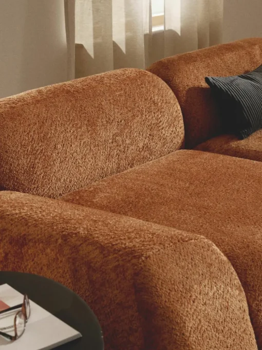 Modulaire bank Wolke (3-zits) van teddy-bouclé