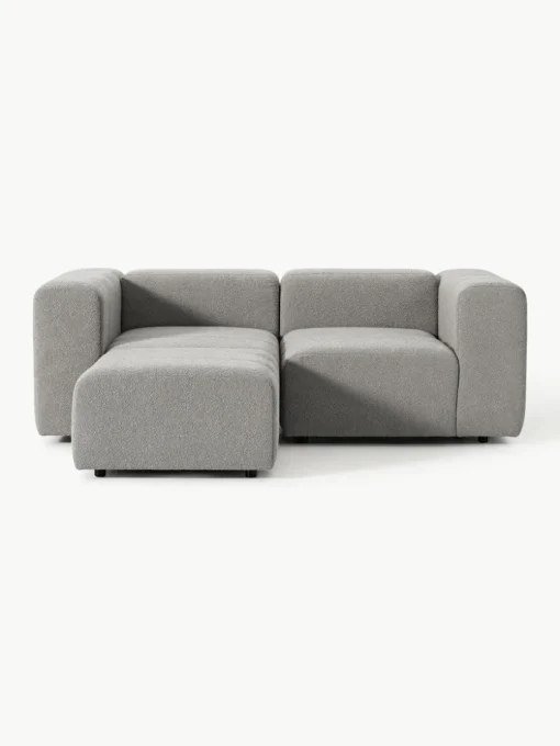 Modulaire bouclé bank Lena (3-zits) met kruk