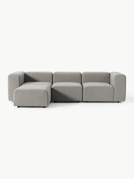 Modulaire bouclé bank Lena (4-zits) met kruk