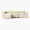 Modulaire bouclé bank Lena (4-zits) met kruk