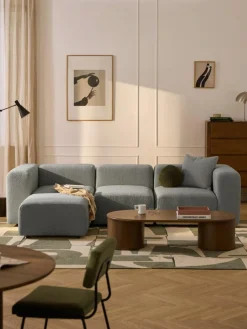 Modulaire bouclé bank Lena (4-zits) met kruk