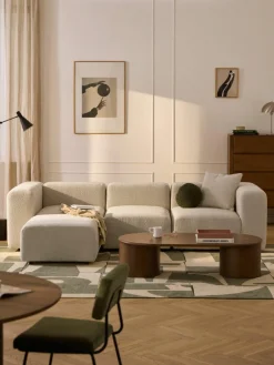 Modulaire bouclé bank Lena (4-zits) met kruk