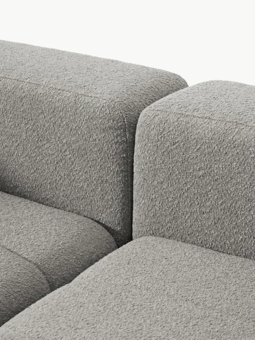 Modulaire bouclé bank Lena (4-zits) met kruk