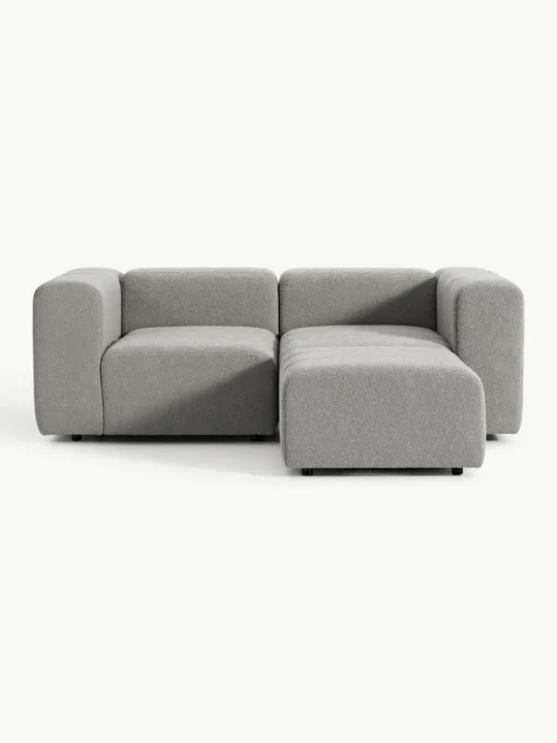 Modulaire bouclé bank Lena (3-zits) met kruk