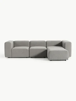 Modulaire bouclé bank Lena (4-zits) met kruk