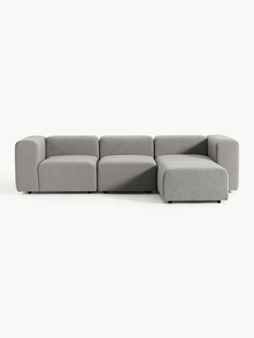 Modulaire bouclé bank Lena (4-zits) met kruk