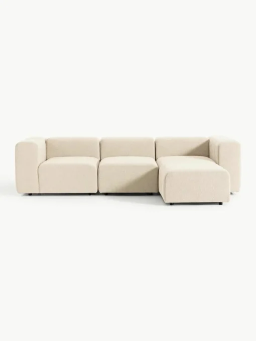 Modulaire bouclé bank Lena (4-zits) met kruk