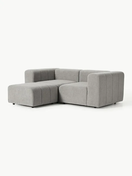 Modulaire bouclé bank Lena (3-zits) met kruk