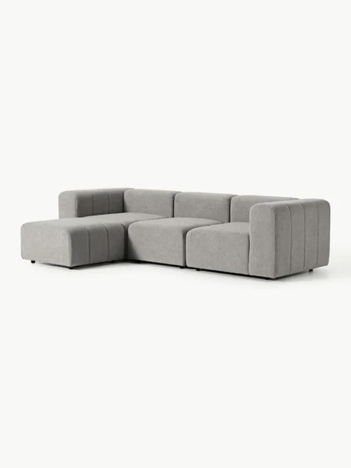 Modulaire bouclé bank Lena (4-zits) met kruk