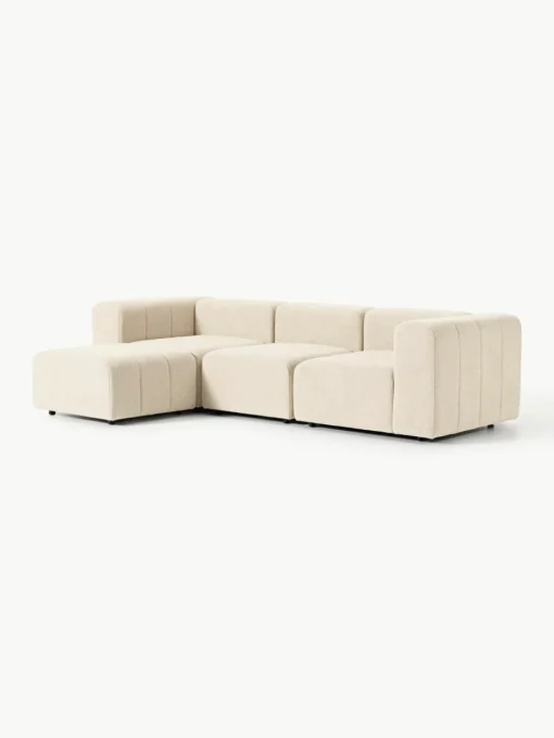 Modulaire bouclé bank Lena (4-zits) met kruk