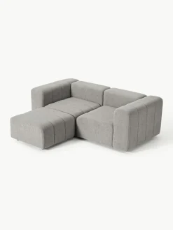 Modulaire bouclé bank Lena (3-zits) met kruk