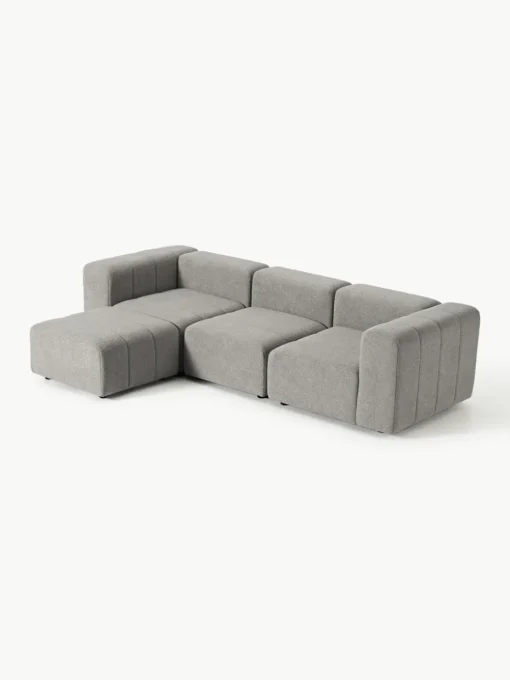 Modulaire bouclé bank Lena (4-zits) met kruk