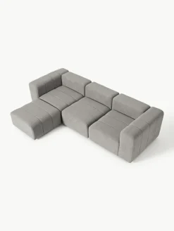 Modulaire bouclé bank Lena (4-zits) met kruk