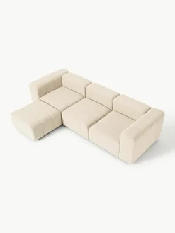Modulaire bouclé bank Lena (4-zits) met kruk