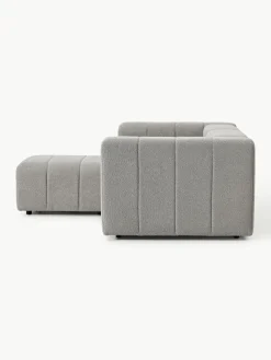 Modulaire bouclé bank Lena (3-zits) met kruk