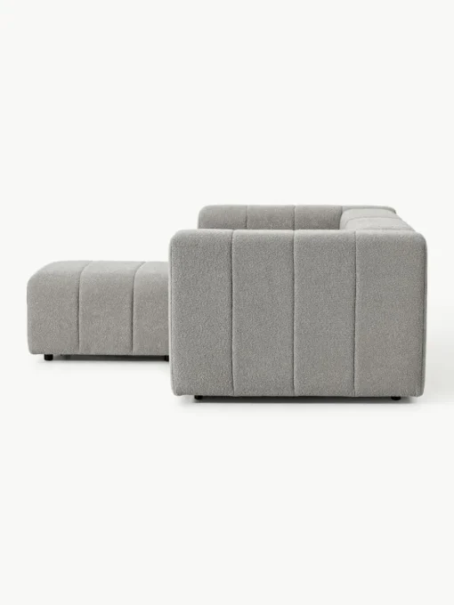 Modulaire bouclé bank Lena (3-zits) met kruk