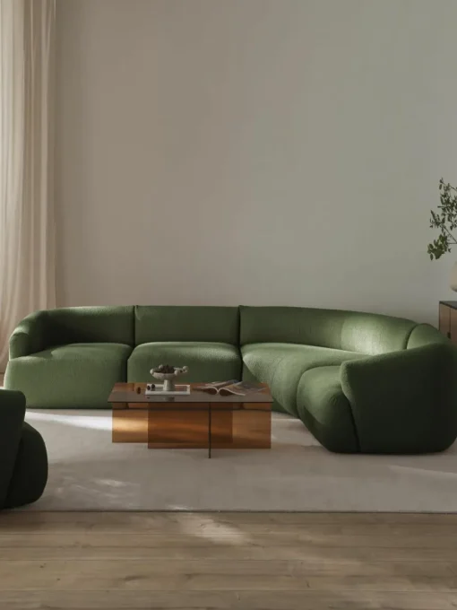 Modulaire bouclé hoekbank Sofia (4-zits)