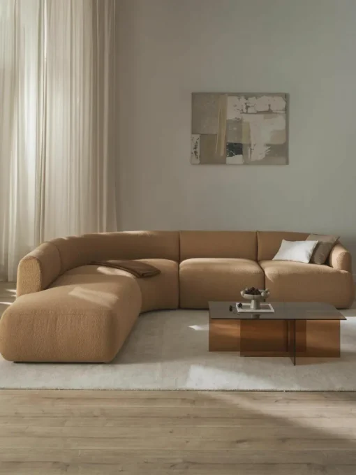 Modulaire bouclé hoekbank Sofia (4-zits)