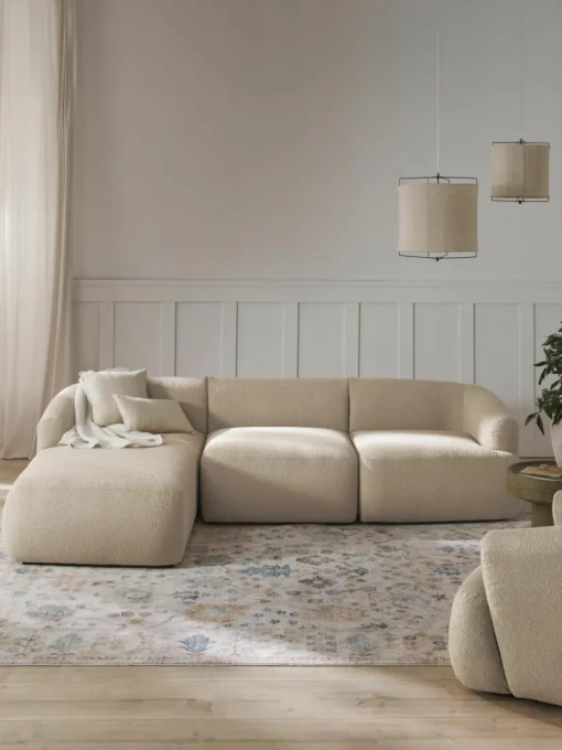 Modulaire bouclé hoekbank Sofia (3-zits)