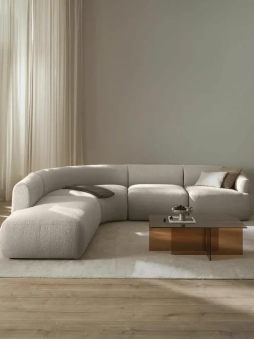 Modulaire bouclé hoekbank Sofia (4 zits)