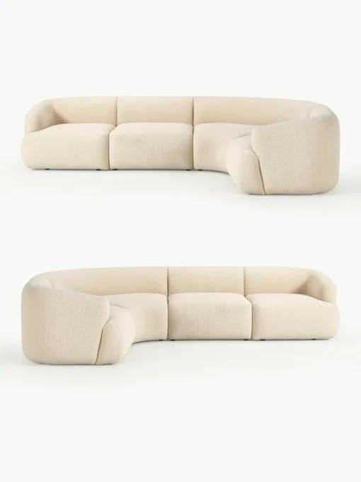 Modulaire bouclé hoekbank Sofia (4 zits)