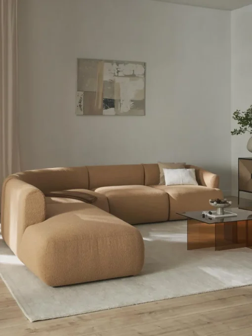 Modulaire bouclé hoekbank Sofia (4-zits)