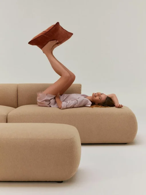Modulaire bouclé hoekbank Sofia (4-zits)