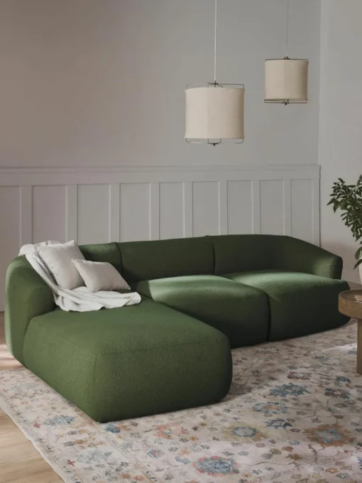 Modulaire bouclé hoekbank Sofia (3-zits)