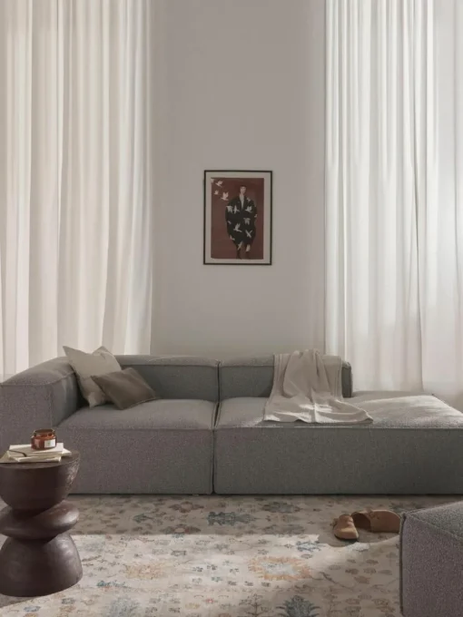 Modulaire chaise longue Lennon van bouclé