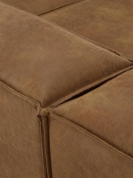 Modulaire chaise longue Lennon van gerecycled leer