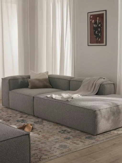 Modulaire chaise longue Lennon van bouclé