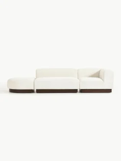 Modulaire chaise longue Natalie van teddy-bouclé