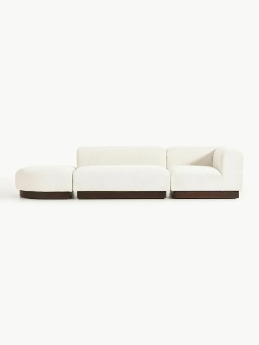 Modulaire chaise longue Natalie van teddy-bouclé